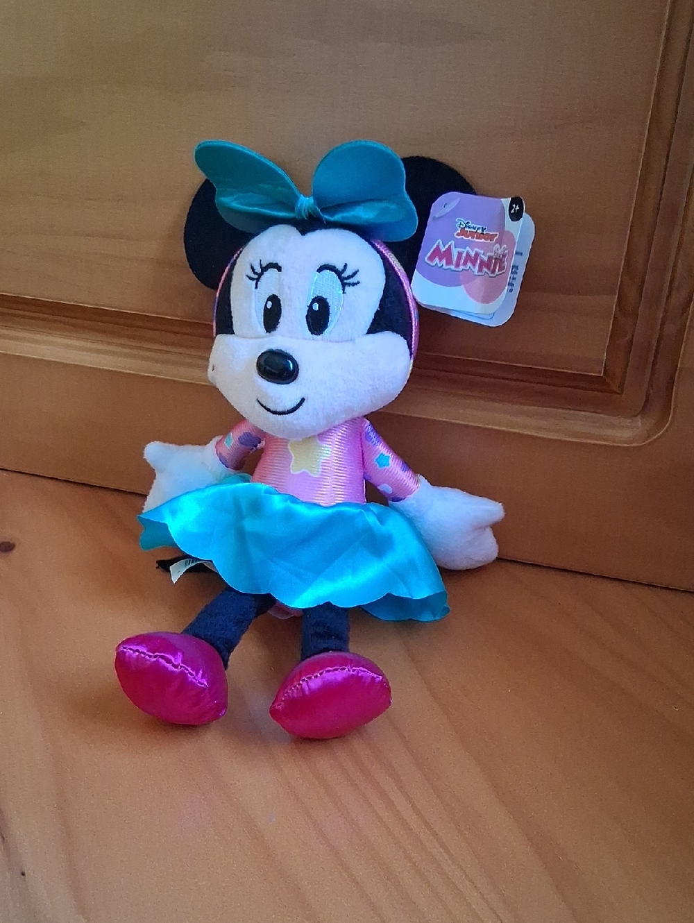 Disney Minnie Mouse Pink, Teal & Black Plush Doll